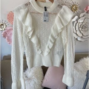 NWT Divided (H&M Brand) Sweater, Women’s Size XS. Knit Long-sleeve, Color:White
